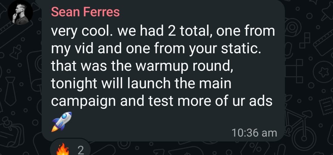 Two sales in the warmup round, main campaign launching